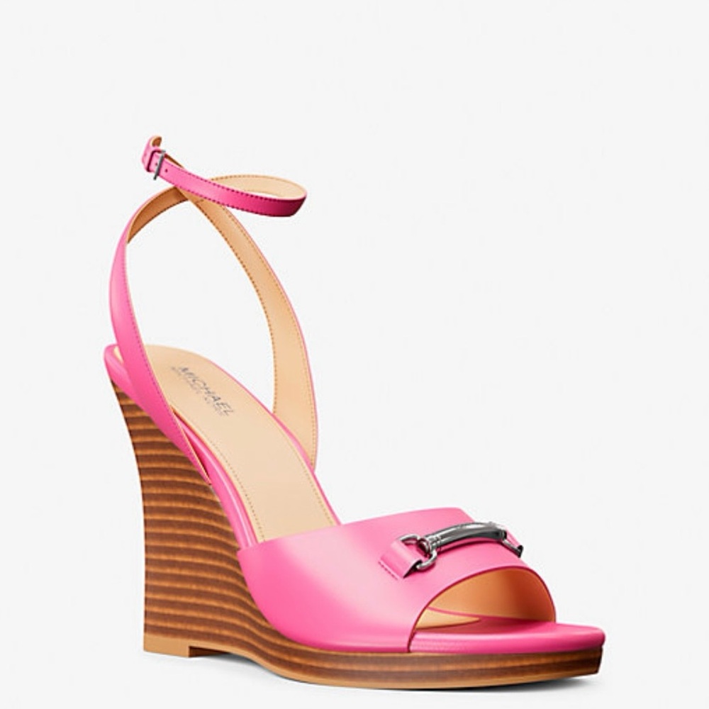 Michael Kors Vibrant Pink Carson Wedge Sandals - Size 7